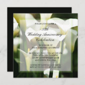 ホワイト カラー リリー 50周年 結婚記念日 招待状 (正面/裏面)