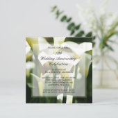 ホワイト カラー リリー 50周年 結婚記念日 招待状 (スタンド正面)