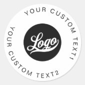 ホワイト・カンパニーのロゴ・ビジネス・ブランド・カスタム ラウンドシール (正面)