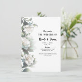 ホワイト ガーデニア フラワーズ エレガント フラワーズ ウェディング 招待状 (スタンド正面)