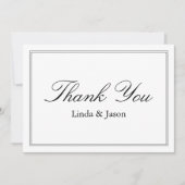 ホワイト クラシック スクリプト 結婚式 御礼 カード (正面)