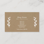 ホワイト、クラフトおよびビ素朴ジネスカード 名刺 (裏面)