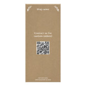 ホワイト、クラフト＆ルースティック メニュー＆価格表 ラックカード (裏面)