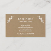 ホワイト、クラフト&素朴ロイヤリティカード 名刺 (裏面)