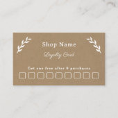 ホワイト、クラフト&素朴ロイヤリティカード 名刺 (正面)