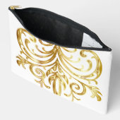 ホワイト、クリスマスプレゼント機関®大 アクセサリーポーチ (見開き)