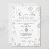 ホワイト・クリスマス彼または彼女のジェンダーがパーティーを明かす 招待状 (正面)