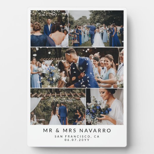 ホワイト・クリーンミセス結婚ズ・フォト・コラージュ フォトプラーク (正面)