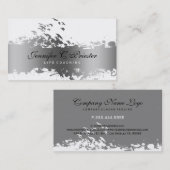 ホワイト&グランジシルバーストライプ&バ飛んでいるリッツ 名刺 (正面/裏面)