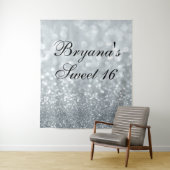 ホワイト グリッター スパークリー スパークル スイート 16 パーティー タペストリー (インサイチュ)