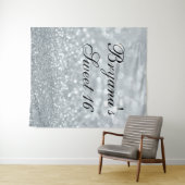 ホワイト グリッター スパークリー スパークル スイート 16 パーティー タペストリー (インサイチュ(横))