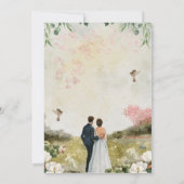 ホワイト&グリーンフローラ結婚式招待状 招待状 (裏面)