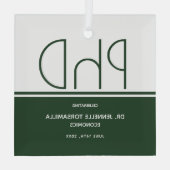 ホワイト・グリーン・キープサケPhD卒業 ガラスオーナメント (裏面)