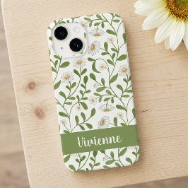 ホワイト グリーン ヒマワリ 水彩 野の花 名前 Case-Mate iPhone 14ケース