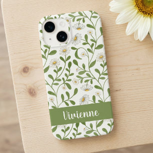 ホワイト グリーン ヒマワリ 水彩 野の花 名前 Case-Mate iPhone 14ケース