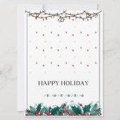 ホワイト・グリーン・レッド・メリー・クリスマス・ポスター シーズンカード (裏面)