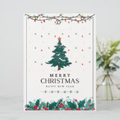 ホワイト・グリーン・レッド・メリー・クリスマス・ポスター シーズンカード (スタンド正面)