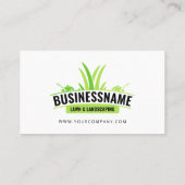 ホワイト グリーン 芝生 手入れ 造園 刈り取り 芝生管理 名刺 (裏面)