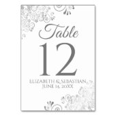 ホワイト&グレイエレガントフィリ結婚グリー テーブルナンバー (裏面)