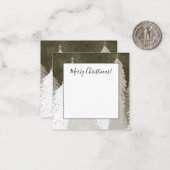 ホワイト＆グレーの雪の松の木の黒板 ノートカード (正面/裏面インサイチュ)