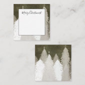 ホワイト＆グレーの雪の松の木の黒板 ノートカード (正面/裏面)