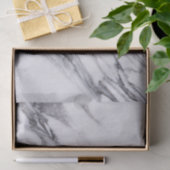 ホワイト&グレーグリッターマーブルテクスチャプリント 薄葉紙 (ギフト)