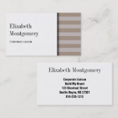 ホワイト&グレーストライプのプロフェッショナル名刺 名刺 (正面/裏面)