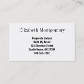 ホワイト&グレーストライプのプロフェッショナル名刺 名刺 (裏面)