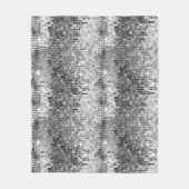 ホワイト&グレーディスコグリッタースパークレス フリースブランケット (正面)