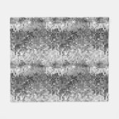 ホワイト&グレーディスコグリッタースパークレス フリースブランケット (正面(横))