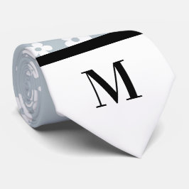 ホワイト&グレーデイジーモノグラムネクタイ ネクタイ