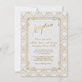 ホワイト グレートギャツビー アートデコ ゴールド レセプション 招待状