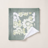 ホワイト&グレーフローラレースバスタオル バスタオルセット (ウォッシュタオル)