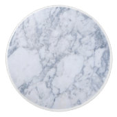 ホワイト&グレーマーブルプリント セラミックノブ (正面)