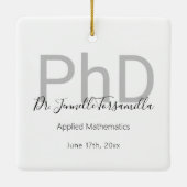 ホワイト・グレー大学院名PhD卒業 セラミックオーナメント (裏面)