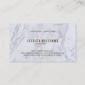 ホワイト&グレー大理石フェイク金ゴールドアクセント 名刺 (裏面)