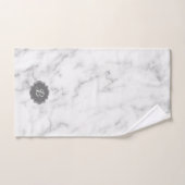 ホワイト&グレー大理石モノグラム バスタオルセット (ハンドタオル)