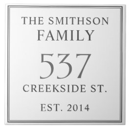ホワイト&グレー日付確立アドレスハウスプラーク タイル