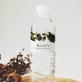 ホワイト ゴシック フラワーブライダルシャワー ペットボトルラベル
