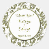 ホワイト&ゴールデンバラカスタムサンキューステッカー ラウンドシール (正面)