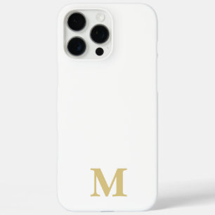 ホワイト&ゴールデン名前をカスタムするイニシャル iPhone 16 PRO MAXケース