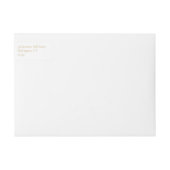 ホワイト&ゴールデン結婚トープ差出人住所ラベル ラップアラウンドラベル (正面)