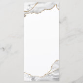 ホワイト&ゴールドのアゲート メニューカード メニュー (裏面)