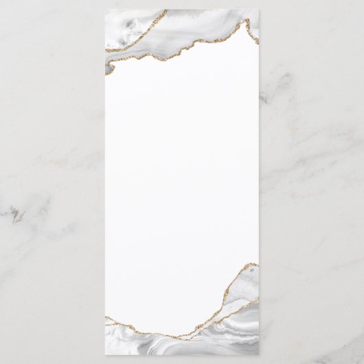 ホワイト&ゴールドのアゲート メニューカード メニュー (裏面)