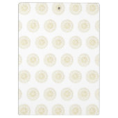 ホワイト | ゴールドのジンジャの花のメダリオン クリップボード (裏面)