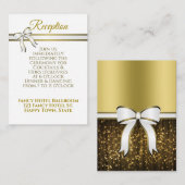 ホワイト＆ゴールドのリボン ウェディングレセプション エンクロージャー (正面/裏面)