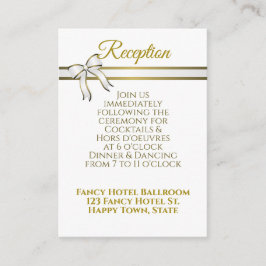 ホワイト＆ゴールドのリボン ウェディングレセプション エンクロージャー