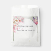 ホワイト＆ゴールドの水彩画の結婚前お披露目パーティーの招待状 フェイバーバッグ (正面)