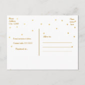 ホワイト＆ゴールドの箔ドット Save The Date ポストカード (裏面)