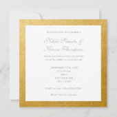 ホワイト&ゴールドフォイルストライプの結婚式招待状 招待状 (裏面)